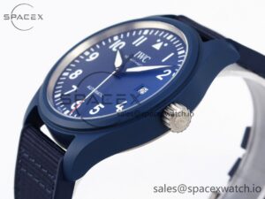 Iwc Pilot’s Watch Laureus Blue Ceramic IW328101 ZF 1:1 Best Edition on Blue Nylon Strap A32111 - Image 7
