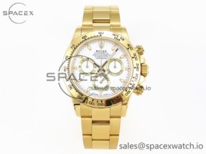 Rolex Daytona 116508 KING 1:1 Best Edition White Dial on YG Bracelet SA4130