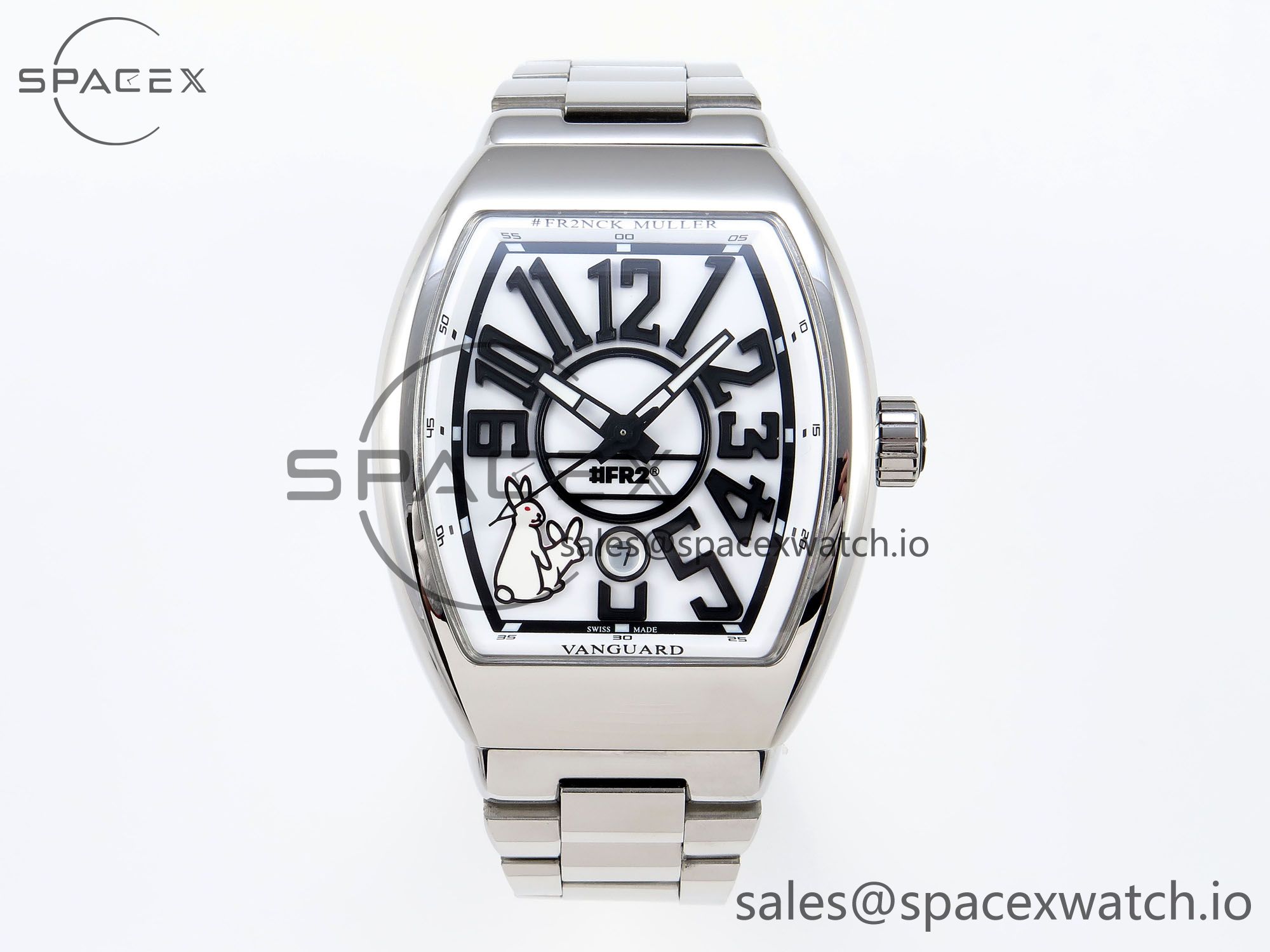 IMG_0113 Franck Muller Vanguard SS ABF Best Edition White Dial on SS Bracelet A2824 - Image 1