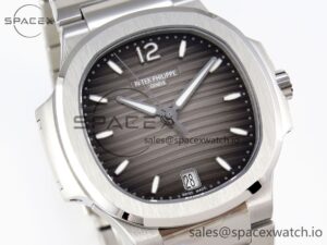 PATEK PHILIPPE NAUTILUS 7118 LADIES SS PPF 1:1 BEST EDITION BROWN DIAL ON SS BRACELET 324CS - Image 3