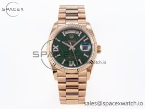 Rolex DayDate 36mm RG/RG Pres Green Dial RAF A2834