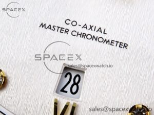 Omega De Ville Date YG MKF 1:1 Best Edition White Textured Dial Diamonds Marker on Brown Leather Strap A8800 - Image 10