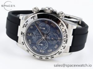 Rolex Daytona 116509 Clean 1:1 Best Edition 904L SS Case Blue Chalcedony Dial on Oysterflex Rubber Strap A4130 - Image 5