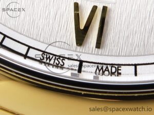 Omega De Ville Date YG MKF 1:1 Best Edition White Textured Dial Diamonds Marker on Brown Leather Strap A8800 - Image 11