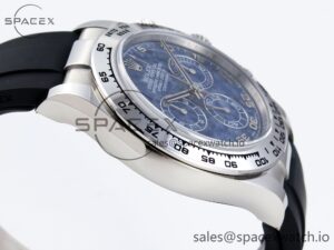 Rolex Daytona 116509 Clean 1:1 Best Edition 904L SS Case Blue Chalcedony Dial on Oysterflex Rubber Strap A4130 - Image 8