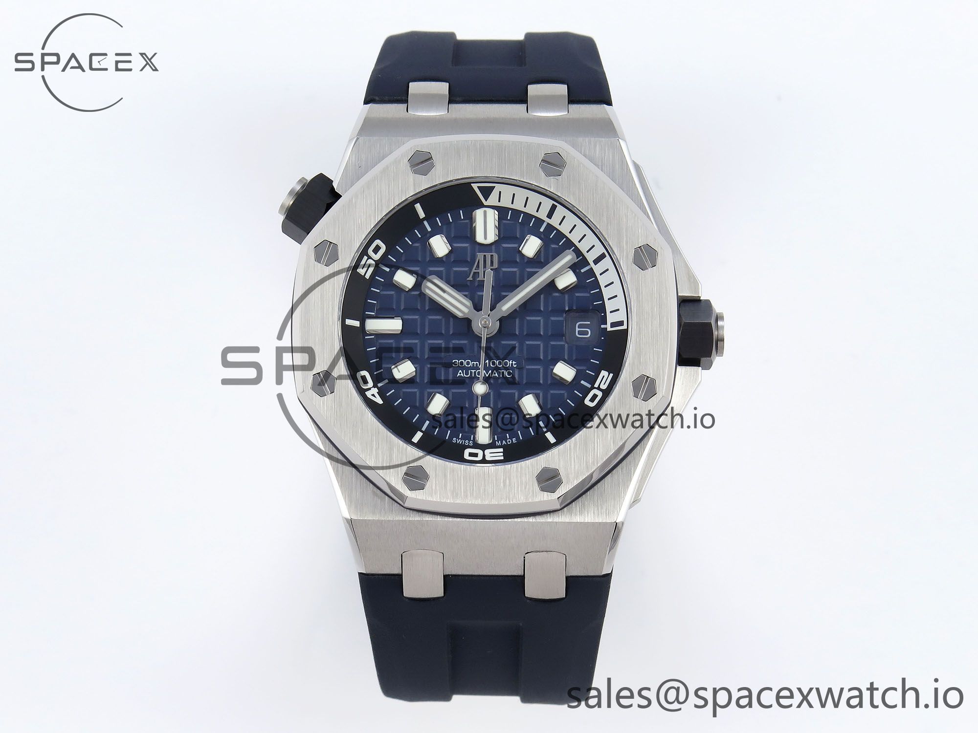 IMG_0118 AUDEMARS PIGUET ROYAL OAK OFFSHORE DIVER 15720 APSF 1:1 BEST EDITION BLUE DIAL ON BLUE RUBBER STRAP SA4308 - Image 1