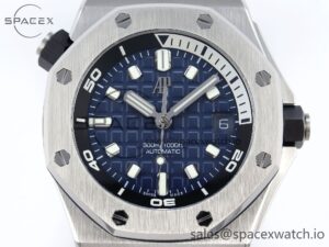 AUDEMARS PIGUET ROYAL OAK OFFSHORE DIVER 15720 APSF 1:1 BEST EDITION BLUE DIAL ON BLUE RUBBER STRAP SA4308 - Image 2
