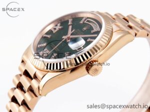 Rolex DayDate 36mm RG/RG Pres Green Dial RAF A2834 - Image 7