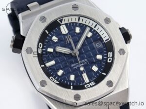 AUDEMARS PIGUET ROYAL OAK OFFSHORE DIVER 15720 APSF 1:1 BEST EDITION BLUE DIAL ON BLUE RUBBER STRAP SA4308 - Image 3