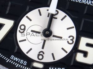 Audermars Piguet Royal Oak Offshore 42mm SS APF 1:1 Best Edition Black Dial White Markers Ceramic Bezel on Black Rubber Strap A7750 - Image 11