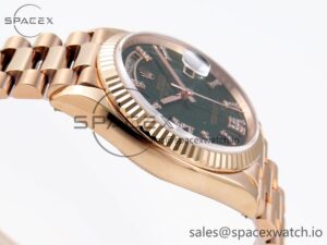 Rolex DayDate 36mm RG/RG Pres Green Dial RAF A2834 - Image 8