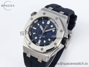 AUDEMARS PIGUET ROYAL OAK OFFSHORE DIVER 15720 APSF 1:1 BEST EDITION BLUE DIAL ON BLUE RUBBER STRAP SA4308 - Image 4
