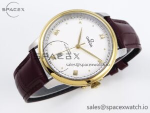 Omega De Ville Date YG MKF 1:1 Best Edition White Dial Roman Marker on Brown Leather Strap A8800 - Image 6