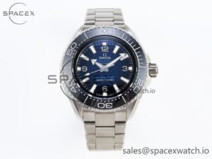 Omega SEAMASTER PLANET OCEAN 6000M ULTRA DEEP 45.5MM SS TF 1:1 BEST EDITION BLUE DIAL BLACK BEZEL ON SS BRACELET A2824