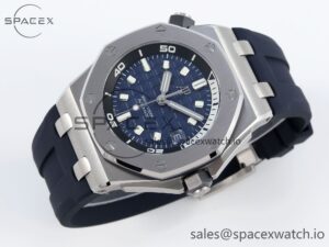 AUDEMARS PIGUET ROYAL OAK OFFSHORE DIVER 15720 APSF 1:1 BEST EDITION BLUE DIAL ON BLUE RUBBER STRAP SA4308 - Image 6