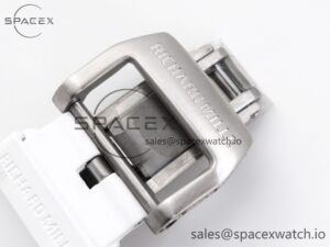 Richard Mille RM035 Transparent RMF Best Edition Skeleton Blue Dial on White Rubber Strap Clone RMUL2 - Image 21