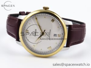 Omega De Ville Date YG MKF 1:1 Best Edition White Dial Roman Marker on Brown Leather Strap A8800 - Image 5