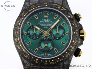 Rolex Daytona DIW Carbon/YG Case and Bezel DIWF Edition Green Dial on Black Nylon Strap A7750 - Image 2