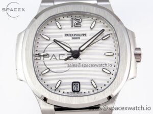 PATEK PHILIPPE NAUTILUS 7118 LADIES SS PPF 1:1 BEST EDITION WHITE DIAL ON SS BRACELET 324CS - Image 2