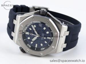 AUDEMARS PIGUET ROYAL OAK OFFSHORE DIVER 15720 APSF 1:1 BEST EDITION BLUE DIAL ON BLUE RUBBER STRAP SA4308 - Image 5