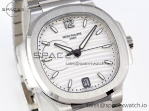 PATEK PHILIPPE NAUTILUS 7118 LADIES SS PPF 1:1 BEST EDITION WHITE DIAL ON SS BRACELET 324CS - Image 3