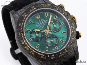 Rolex Daytona DIW Carbon/YG Case and Bezel DIWF Edition Green Dial on Black Nylon Strap A7750 - Image 4