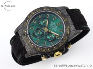 Rolex Daytona DIW Carbon/YG Case and Bezel DIWF Edition Green Dial on Black Nylon Strap A7750 - Image 6