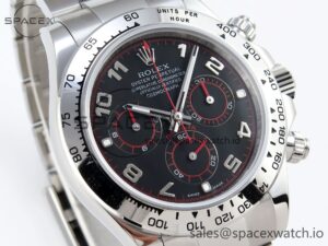 Rolex Daytona 116509 SS OMF Best Edition Black Numeral Dial on SS Bracelet A7750 (Slim Movement) - Image 3