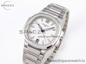 PATEK PHILIPPE NAUTILUS 7118 LADIES SS PPF 1:1 BEST EDITION WHITE DIAL ON SS BRACELET 324CS - Image 4