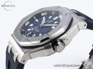 AUDEMARS PIGUET ROYAL OAK OFFSHORE DIVER 15720 APSF 1:1 BEST EDITION BLUE DIAL ON BLUE RUBBER STRAP SA4308 - Image 7