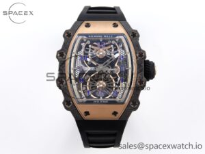 Richard Mille RM21-01 RG Tourbillon RMF Best Edition Skeleton Dial on Black Rubber Strap