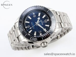 Omega SEAMASTER PLANET OCEAN 6000M ULTRA DEEP 45.5MM SS TF 1:1 BEST EDITION BLUE DIAL BLACK BEZEL ON SS BRACELET A2824 - Image 6