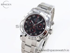 Rolex Daytona 116509 SS OMF Best Edition Black Numeral Dial on SS Bracelet A7750 (Slim Movement) - Image 4