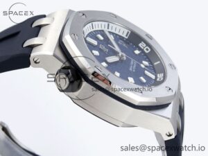 AUDEMARS PIGUET ROYAL OAK OFFSHORE DIVER 15720 APSF 1:1 BEST EDITION BLUE DIAL ON BLUE RUBBER STRAP SA4308 - Image 8