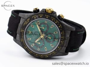 Rolex Daytona DIW Carbon/YG Case and Bezel DIWF Edition Green Dial on Black Nylon Strap A7750 - Image 5