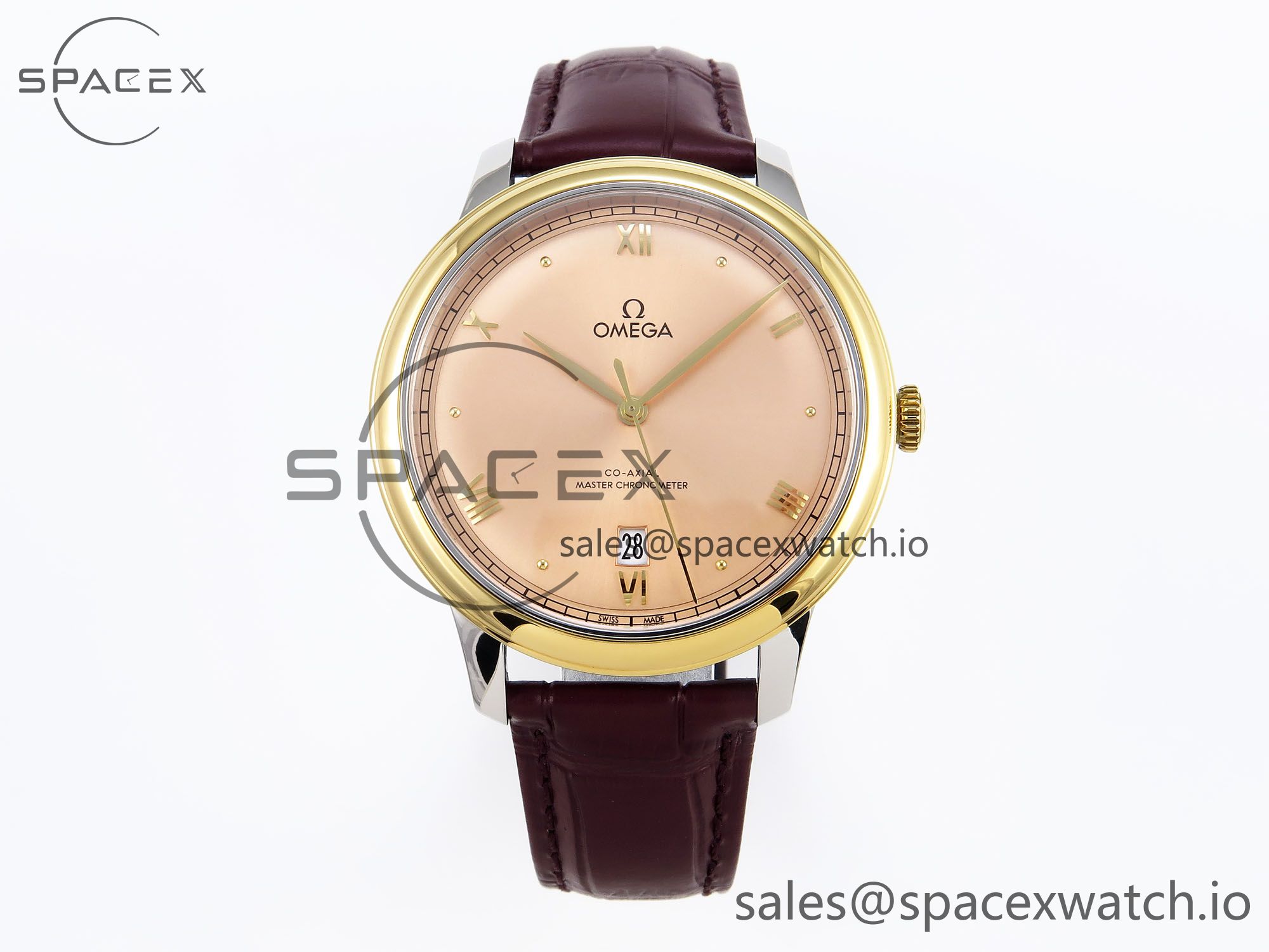 IMG_0127 Omega De Ville Date YG MKF 1:1 Best Edition Brown Dial Roman Marker on Brown Leather Strap A8800 - Image 1