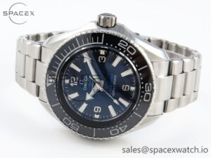 Omega SEAMASTER PLANET OCEAN 6000M ULTRA DEEP 45.5MM SS TF 1:1 BEST EDITION BLUE DIAL BLACK BEZEL ON SS BRACELET A2824 - Image 5