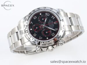 Rolex Daytona 116509 SS OMF Best Edition Black Numeral Dial on SS Bracelet A7750 (Slim Movement) - Image 6