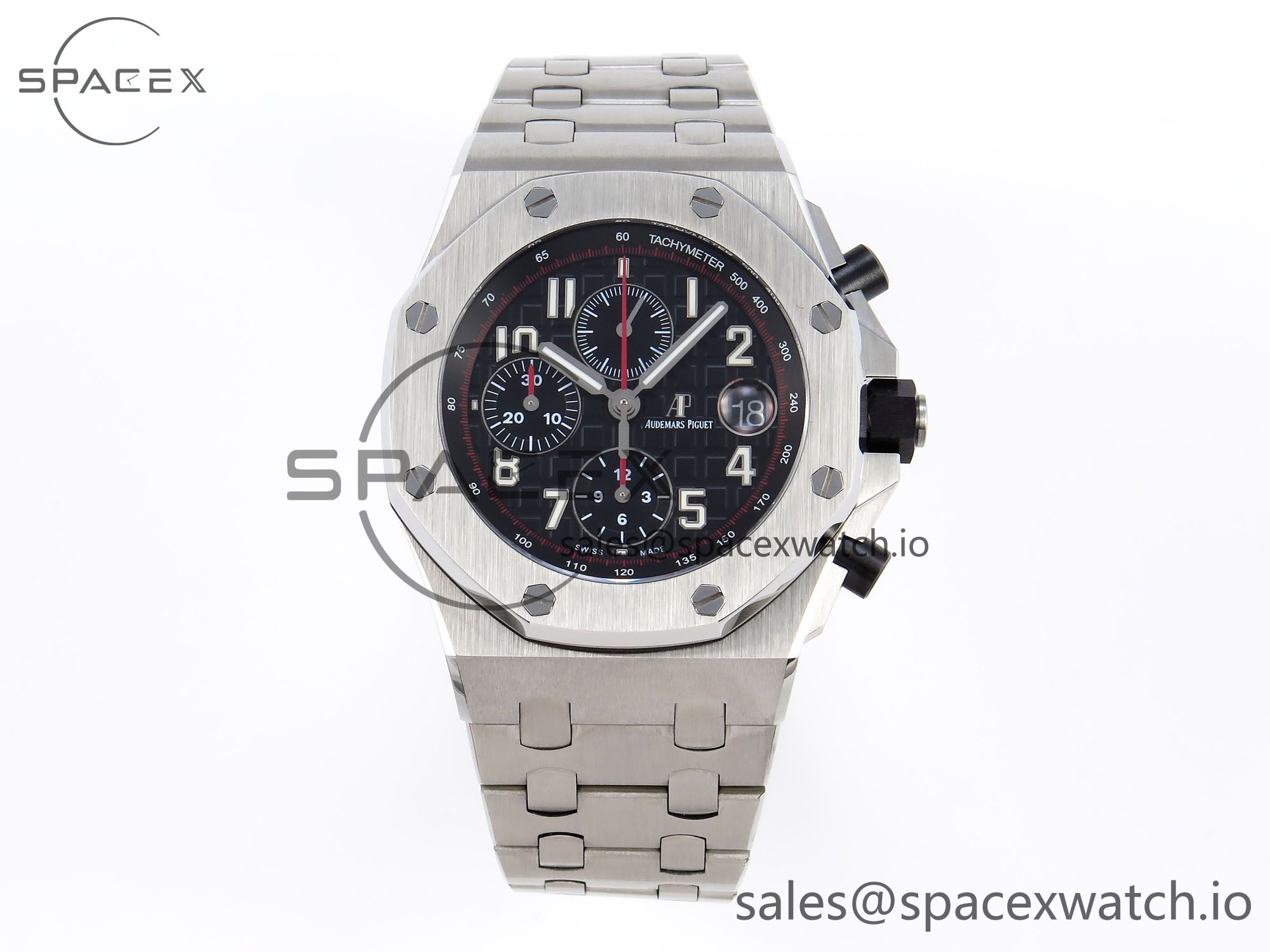 IMG_0127 AUDEMARS PIGUET ROYAL OAK OFFSHORE 42MM SS APF 1:1 BEST EDITION BLACK DIAL ON SS BRACELET A3126 - Image 1