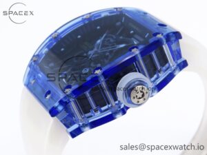 Richard Mille RM035 Blue Transparent RMF Best Edition Skeleton Dial on Translucent Rubber Strap Clone RMUL2 - Image 7
