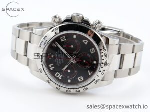 Rolex Daytona 116509 SS OMF Best Edition Black Numeral Dial on SS Bracelet A7750 (Slim Movement) - Image 5