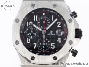 AUDEMARS PIGUET ROYAL OAK OFFSHORE 42MM SS APF 1:1 BEST EDITION BLACK DIAL ON SS BRACELET A3126 - Image 2