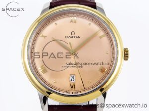 Omega De Ville Date YG MKF 1:1 Best Edition Brown Dial Roman Marker on Brown Leather Strap A8800 - Image 2