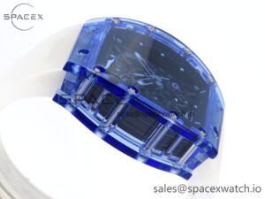 Richard Mille RM035 Blue Transparent RMF Best Edition Skeleton Dial on Translucent Rubber Strap Clone RMUL2 - Image 8