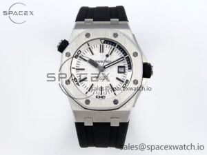 Audermars Piguet Royal Oak Offshore Diver 15710 IPF 1:1 Best Edition White Dial on Black Rubber Strap SA3120 Super Clone
