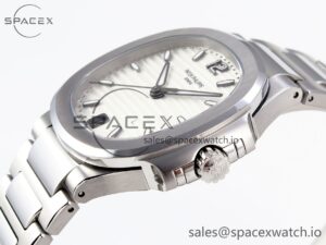 PATEK PHILIPPE NAUTILUS 7118 LADIES SS PPF 1:1 BEST EDITION WHITE DIAL ON SS BRACELET 324CS - Image 7