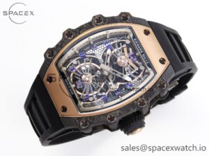 Richard Mille RM21-01 RG Tourbillon RMF Best Edition Skeleton Dial on Black Rubber Strap - Image 6