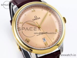 Omega De Ville Date YG MKF 1:1 Best Edition Brown Dial Roman Marker on Brown Leather Strap A8800 - Image 3
