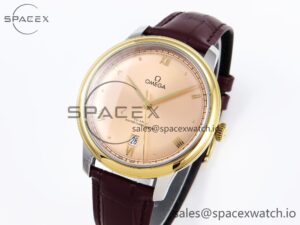 Omega De Ville Date YG MKF 1:1 Best Edition Brown Dial Roman Marker on Brown Leather Strap A8800 - Image 4