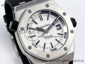 Audermars Piguet Royal Oak Offshore Diver 15710 IPF 1:1 Best Edition White Dial on Black Rubber Strap SA3120 Super Clone - Image 3